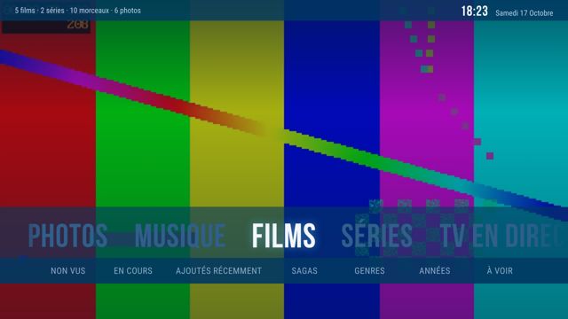 Mode TV — menu principal